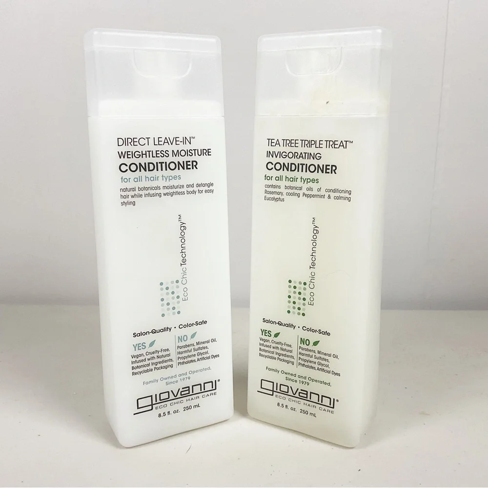 Giovanni Tea Tree & weightless, moisture conditioner Lot 2 New Hair Care